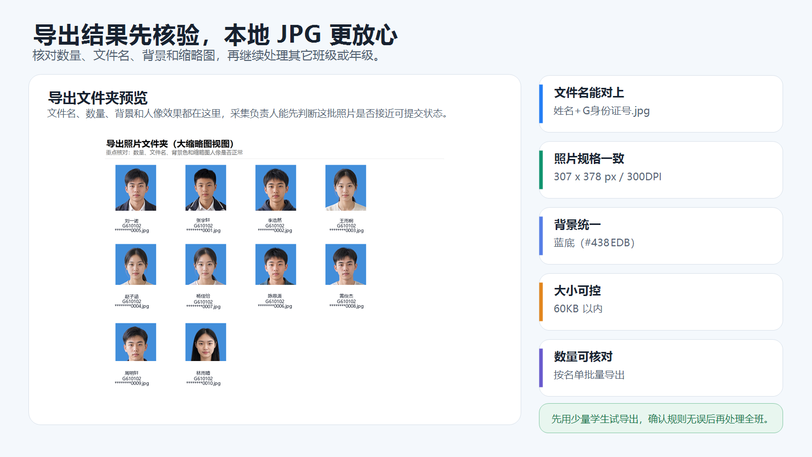 陕西学籍照导出结果:10张蓝底JPG可核对