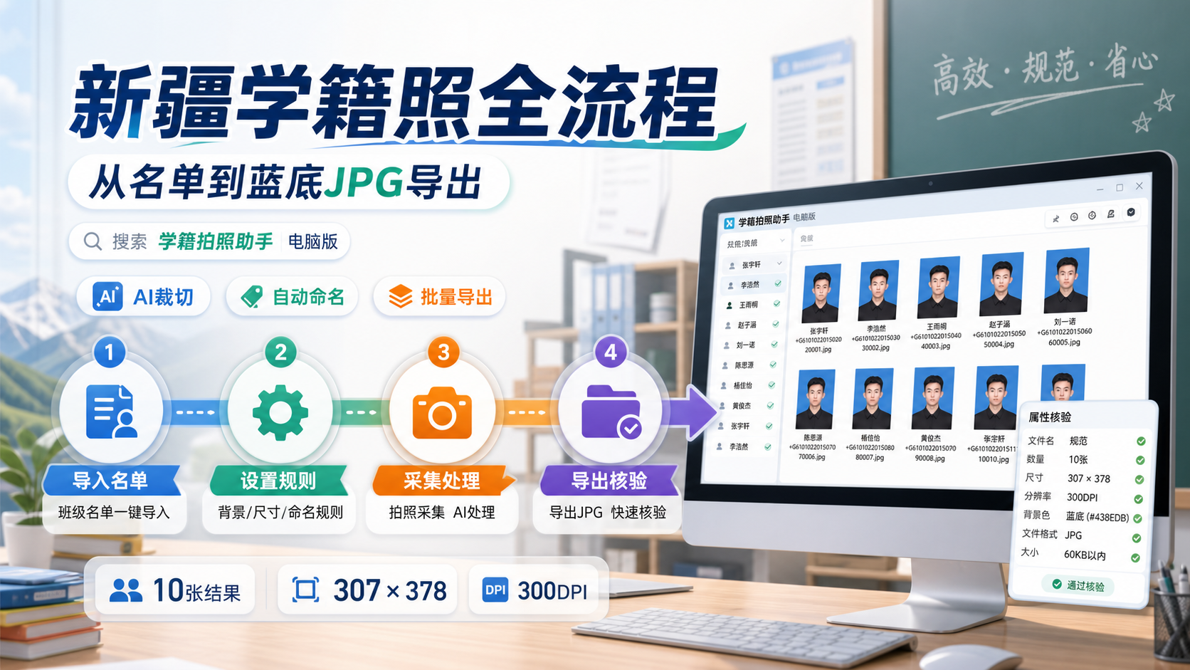 新疆维吾尔自治区中小学多班学籍照怕漏拍,学籍拍照助手电脑版怎么按名单采集导出?